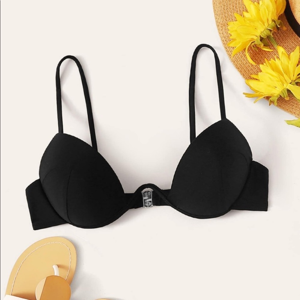 Black Strappy Push-up Bikini Top